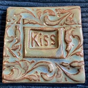 KISS TileSmile 3x3 Decorative Handmade Ceramic Green Blue Tile